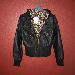 Black leather jacket